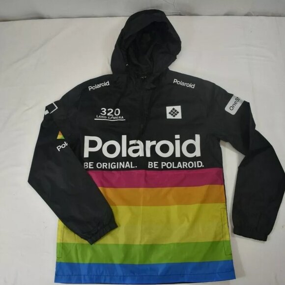 Polaroid Mens Polaroid Be Original Hooded Windbreaker New - Picture 2 of 4